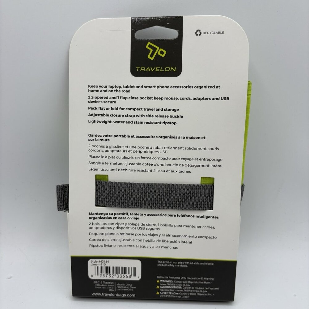 Travelon Tech Accessory Organizer Charcoal - 43134-530, Charcoal - Picture 2 of 3